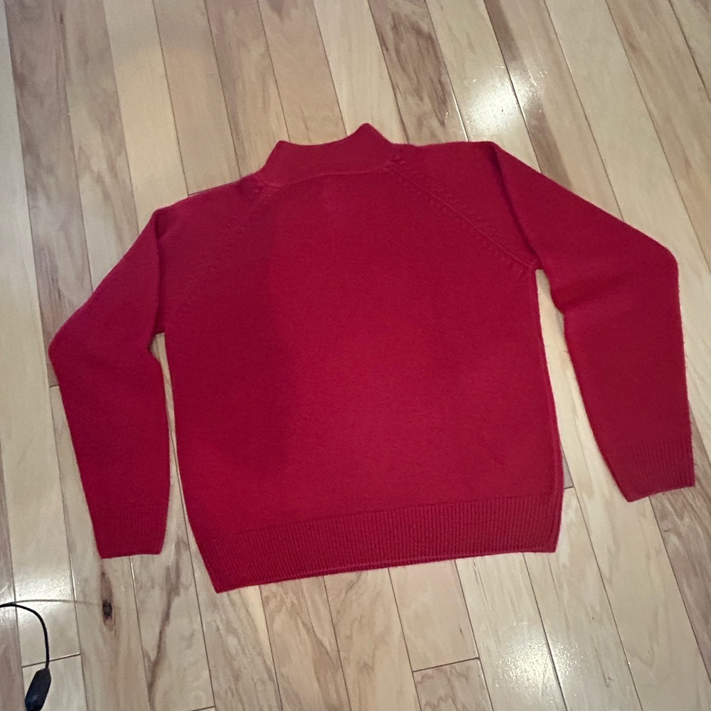 Dressbarn Vibrant Red Knit Sweater w Pearls Vintage Style - Picture 5 of 12